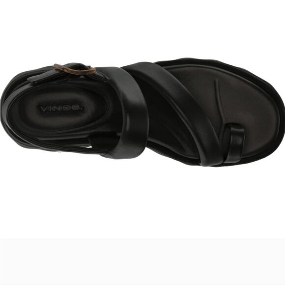 BRAND NEW VINCE WOMEN'S SANTA CRUZ LEATHER ANKLE STRAP PLATFORM SANDALS G1 - Picture 10 of 13